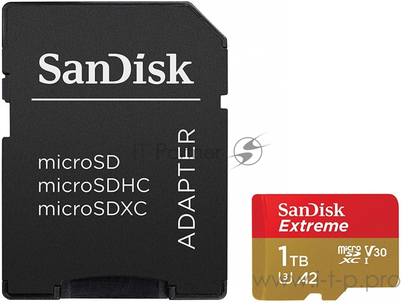 Флеш карта microSD 1Tb Class10 Sandisk SDSQXA1-1T00-GN6MA Extreme + adapter