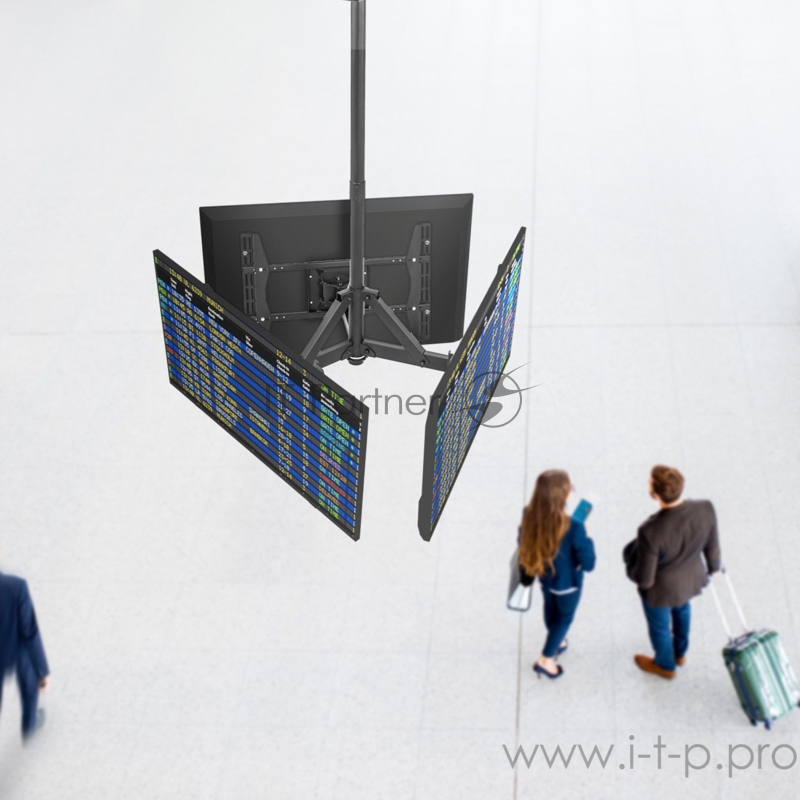 Кронштейн для телевизора Onkron CPRO2L-3 черный 32-63 макс.168кг потолочный поворот и наклон