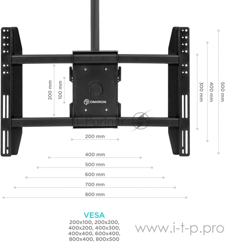 Кронштейн для телевизора Onkron N4L черный 32-80 макс.112кг потолочный наклон