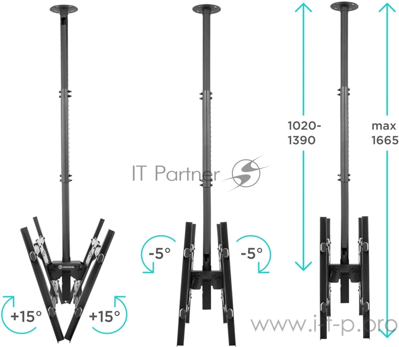 Кронштейн для телевизора Onkron N4L черный 32-80 макс.112кг потолочный наклон