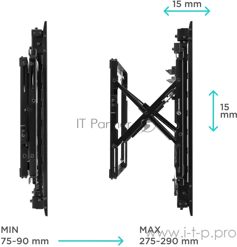 Кронштейн для телевизора Onkron PRO7G черный 32-70 макс.50кг настенный наклонно-выдвижной
