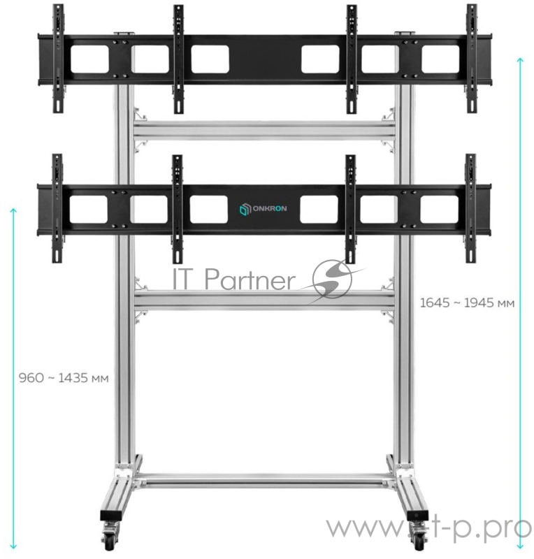 Подставка для телевизора Onkron FSPRO2L-22 черный 40-55 макс.200кг напольный мобильный