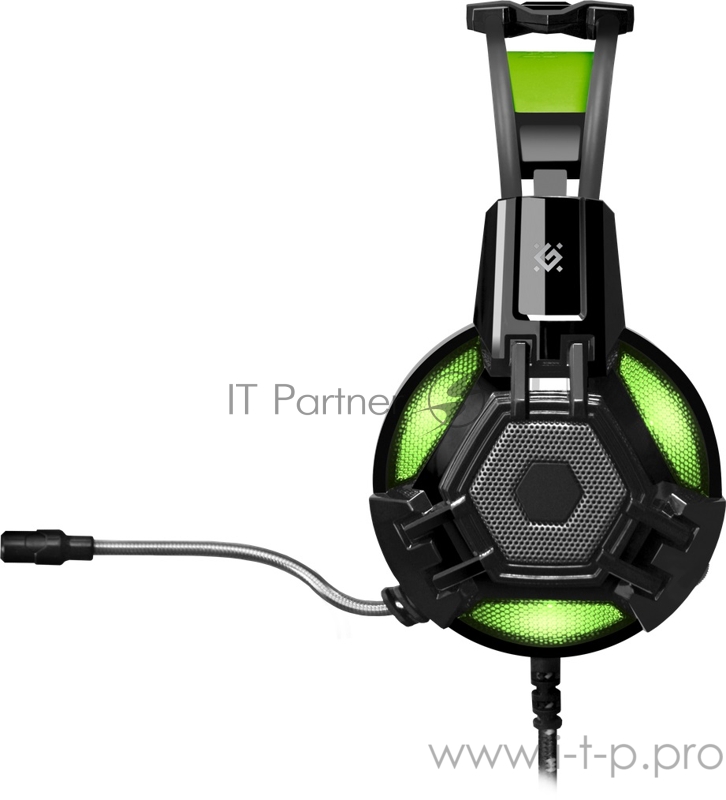 Игровая гарнитура Lester черный + зеленый, кабель 2,2 м DEFENDER