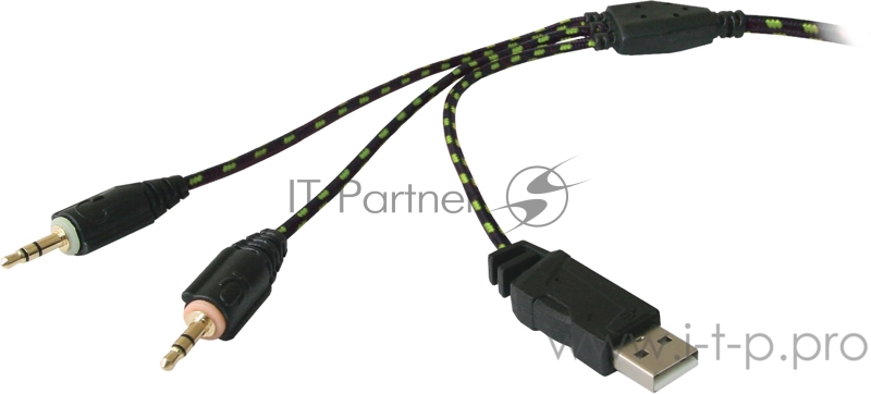 Игровая гарнитура Lester черный + зеленый, кабель 2,2 м DEFENDER