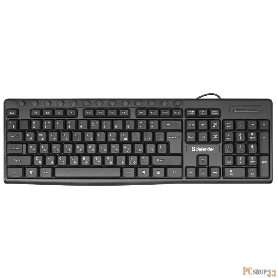 Клавиатура USB ACTION HB-719 RU BLACK 45719 DEFENDER