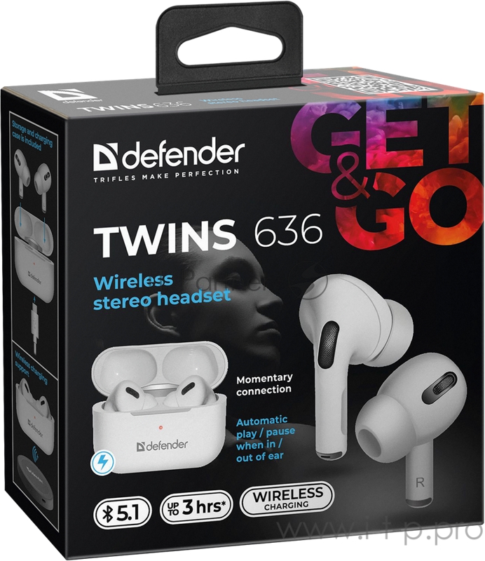 Гарнитура TWINS PRO 636 WHITE 63636 DEFENDER