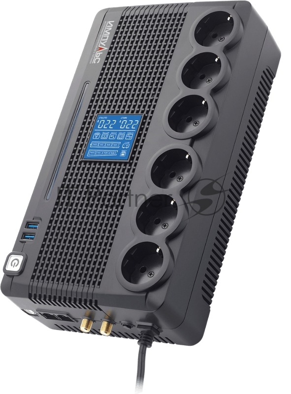 Источник бесперебойного питания Импульс ИБП Импульс Пионер 800 LCD, USB, CHRG USB, RJ45/11