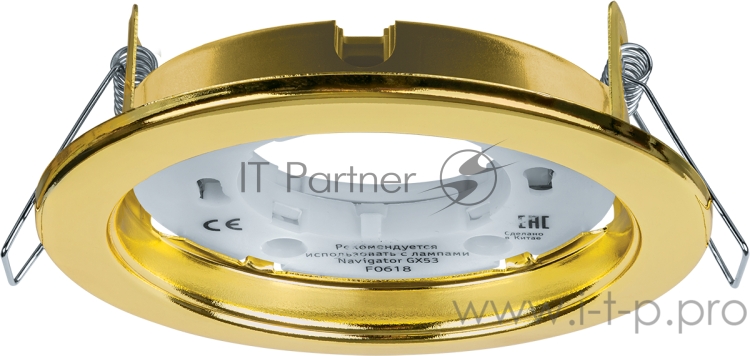 Светильник светодиодный ДВО NGX-R1-002-GX53 220В GX53 IP20 золото | 71278 | Navigator