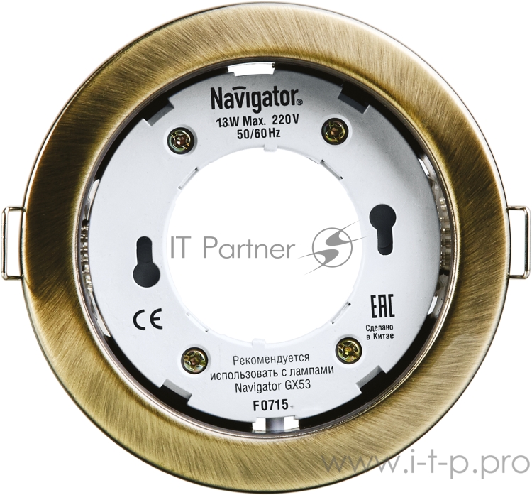 Светильник светодиодный ДВО NGX-R1-007-GX53 220В GX53 IP20 черненая бронза | 71283 | Navigator