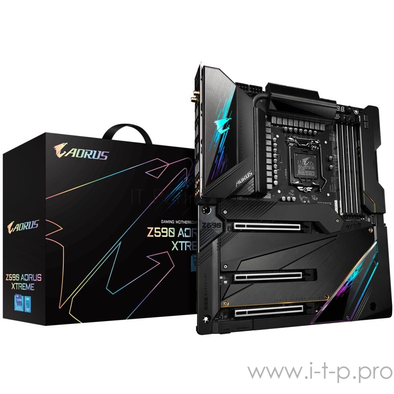Z590 AORUS XTREME, Socket 1200, Intel®Z590, 4xDDR4-3200, HDMI, 3xPCI-Ex16, 6xSATA3(RAID 0/1/5/10), 3xM.2, 8Ch Audio, 10GLan, 2.5GLan, WiFi, (0+4)xUSB
