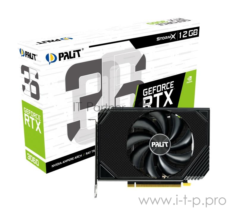 Видеокарта Palit PCI-E 4.0 PA-RTX3060 STORMX 12G NV RTX3060 12288Mb 192 GDDR6 1320/15000/HDMIx1/DPx3