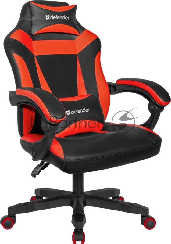 Игровое кресло DEFENDER Master Черный/Красный, полиуретан, 50мм