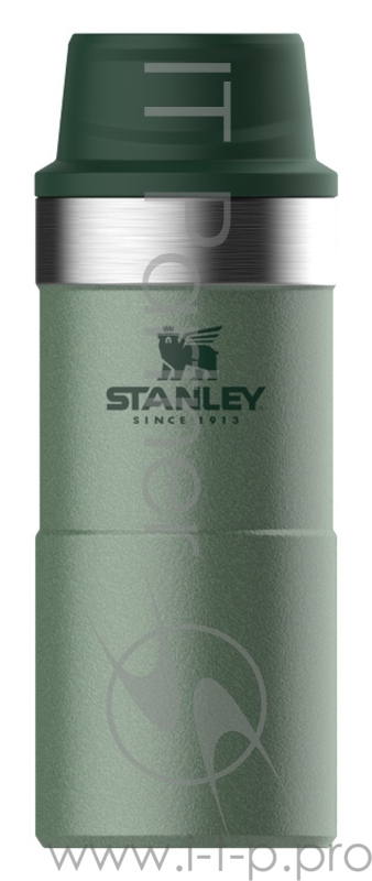 Зеленая термокружка STANLEY Classic Trigger Action 0,35L One hand 2.0 10-09848-006