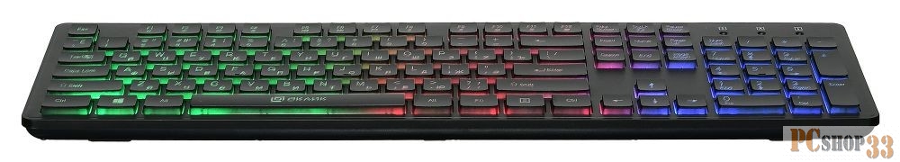 Клавиатура Oklick 510ML черный USB slim Multimedia LED 1011965