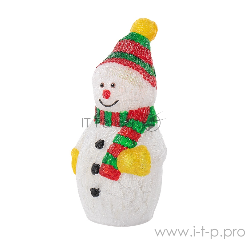 Акриловая светодиодная фигура Снеговик с шарфом 60 см, 200 светодиодов, IP65, понижающий трансформатор в комплекте, NEON-NIGHT