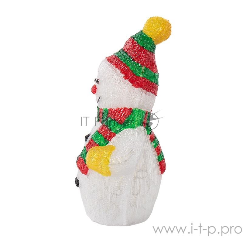 Акриловая светодиодная фигура Снеговик с шарфом 60 см, 200 светодиодов, IP65, понижающий трансформатор в комплекте, NEON-NIGHT