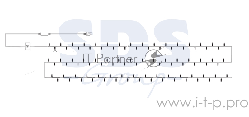 Гирлянда Твинкл Лайт 10 м, черный ПВХ, 100 диодов, цвет голубой