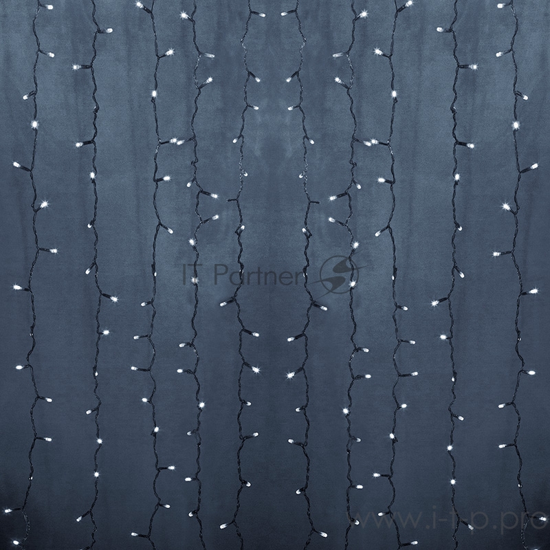 Гирлянда Светодиодный Дождь 2х6м, эффект водопада, прозрачный провод, 24В, диоды БЕЛЫЕ, 360 LED