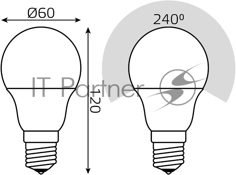Лампа светодиодная LED A60 E27 10Вт 2700К/4100К CTC Gauss 102502110-T