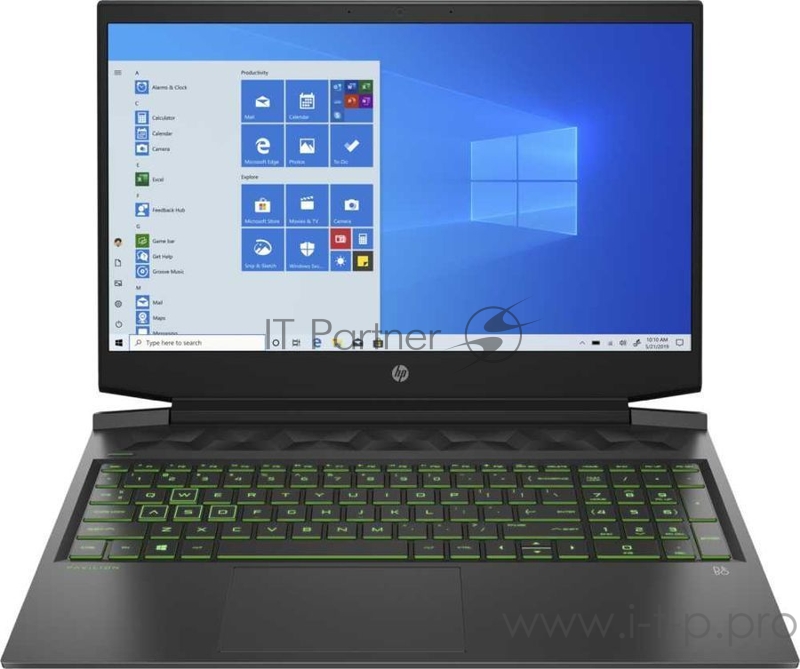 Ноутбук HP Pavilion Gaming 16-a0037ur Core i7 10750H/16Gb/SSD512Gb/NVIDIA GeForce RTX 2060 MAX Q 6Gb/16.1/IPS/FHD (1920x1080)/Windows 10/black/green/WiFi/BT/Cam