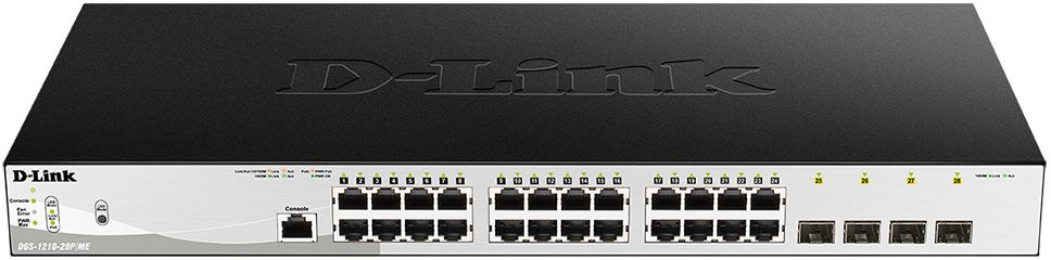Сетевое оборудование D-Link DGS-1210-28P/ME/B1A Управляемый коммутатор 2 уровня с 24 портами 10/100/1000Base-T с поддержкой PoE и 4 портами 1000Base-X SFP