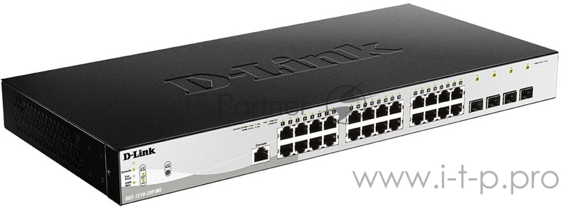 Сетевое оборудование D-Link DGS-1210-28P/ME/B1A Управляемый коммутатор 2 уровня с 24 портами 10/100/1000Base-T с поддержкой PoE и 4 портами 1000Base-X SFP