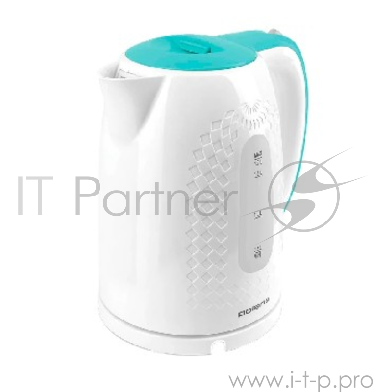 Чайник электрический Polaris PWK 1713C 1.7л. 2200Вт белый/бирюзовый (корпус: пластик)