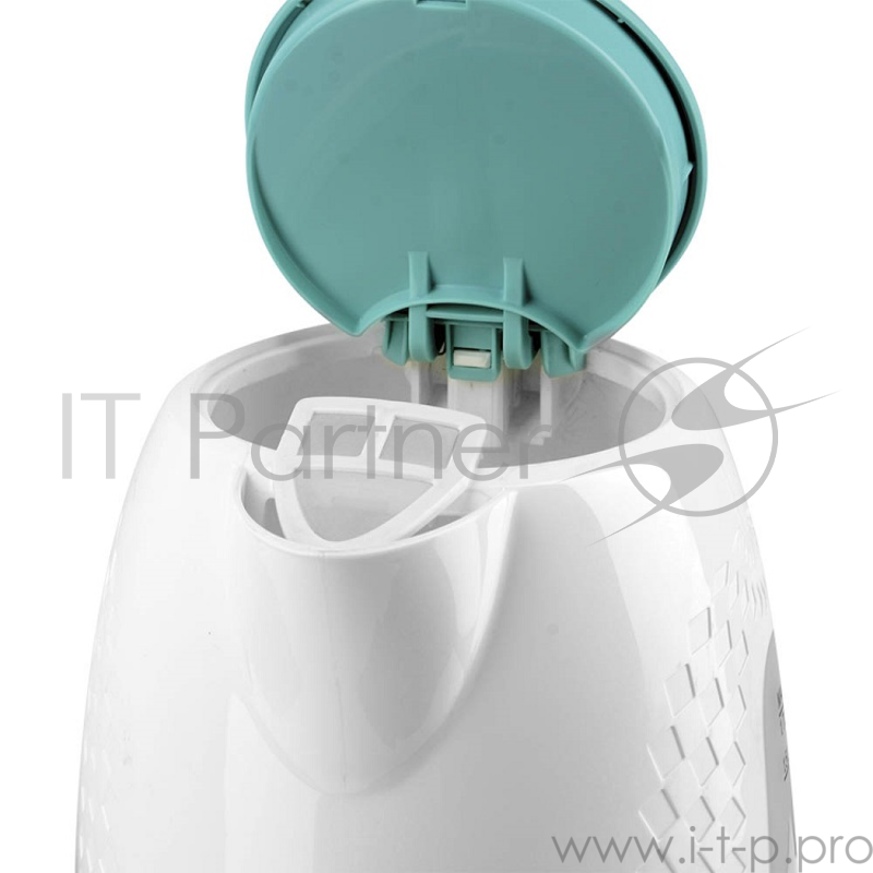 Чайник электрический Polaris PWK 1713C 1.7л. 2200Вт белый/бирюзовый (корпус: пластик)