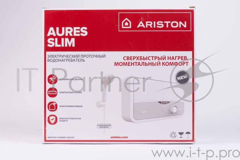 Водонагреватель Ariston Aures S 3.5 SH PL 3.5кВт электрический настенный/серебристый