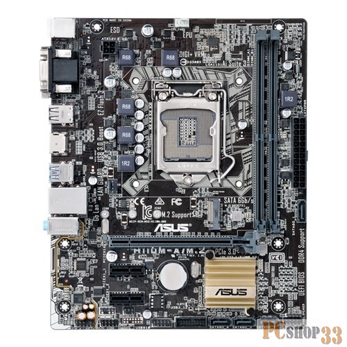 Материнская плата ASUS H110M-A/M.2/CSM RTL {Socket 1151, iH110, 2*DDR4, PCI-E, SATA 6Gb/s, ALC887 8ch, M.2, GLAN, USB3.0, D-SUB + DVI-D + HDMI, mATX}