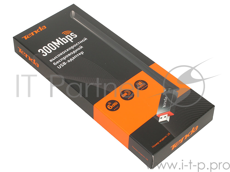 Сетевое оборудование TENDA U6 USB адаптер с внешней антеной 6dBi
