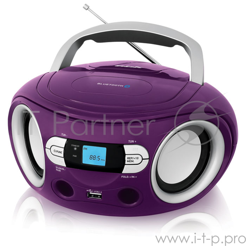 Аудиомагнитола BBK BS15BT белый/оранжевый 2Вт/MP3/FM(dig)/USB/BT