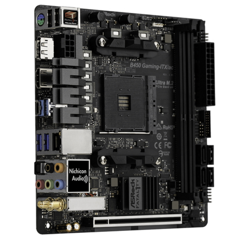 Материнская плата ASRock AMD B450 SAM4 MITX B450 GAMING-ITX/AC