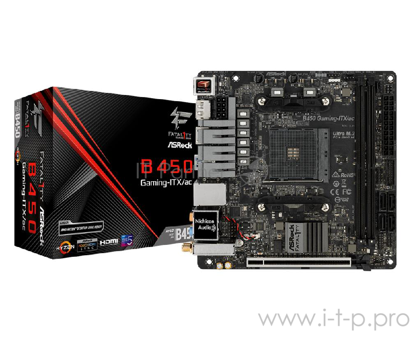 Материнская плата ASRock AMD B450 SAM4 MITX B450 GAMING-ITX/AC