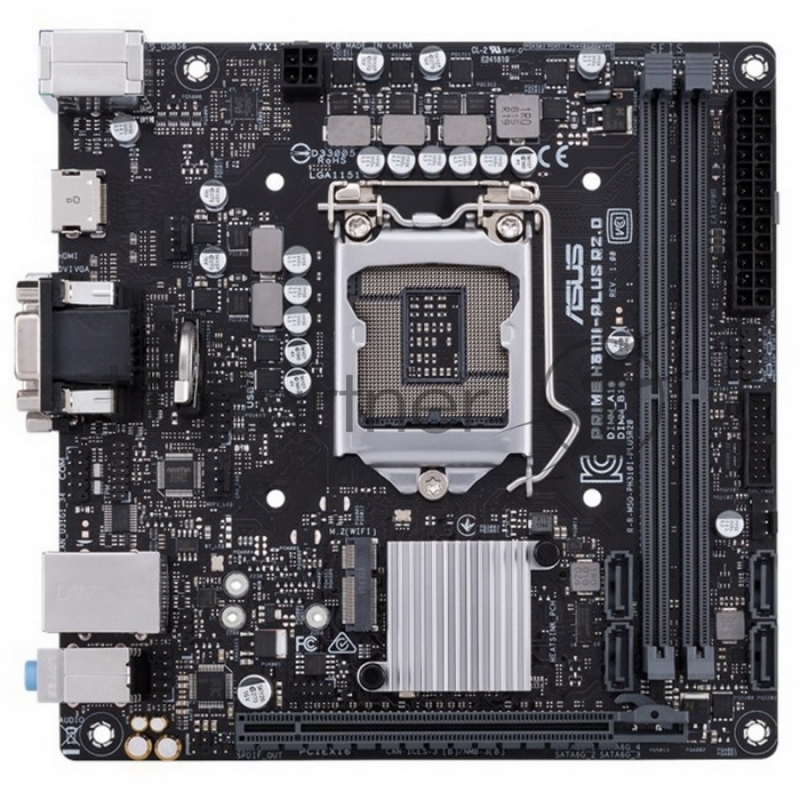 Материнская плата Asus PRIME H310I-PLUS R2.0 Soc-1151v2 Intel H310C 2xDDR4 mini-ITX AC`97 8ch(7.1) GbLAN+VGA+DVI+HDMI