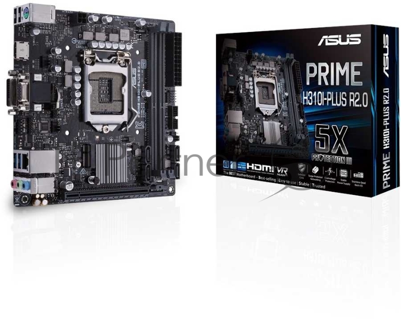Материнская плата Asus PRIME H310I-PLUS R2.0 Soc-1151v2 Intel H310C 2xDDR4 mini-ITX AC`97 8ch(7.1) GbLAN+VGA+DVI+HDMI