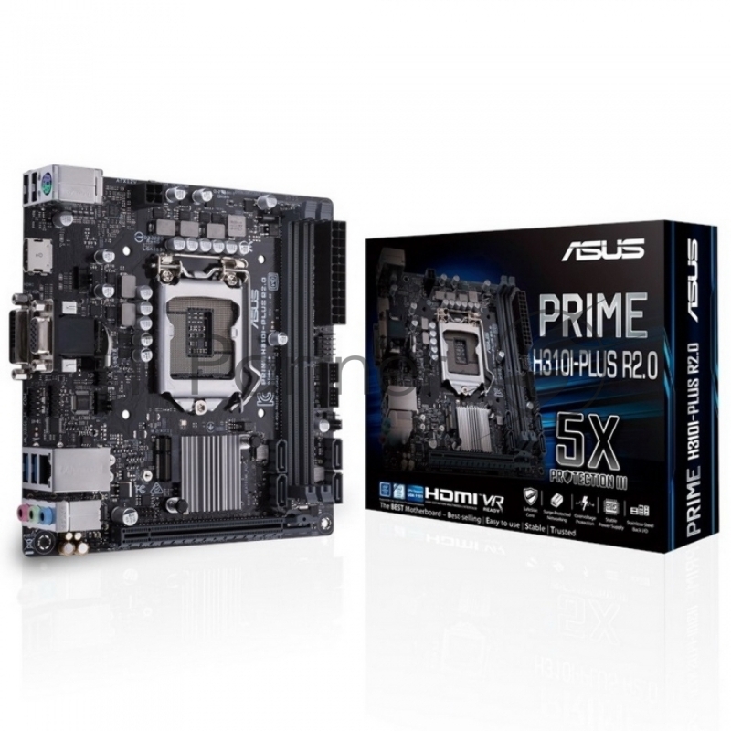 Материнская плата Asus PRIME H310I-PLUS R2.0 Soc-1151v2 Intel H310C 2xDDR4 mini-ITX AC`97 8ch(7.1) GbLAN+VGA+DVI+HDMI