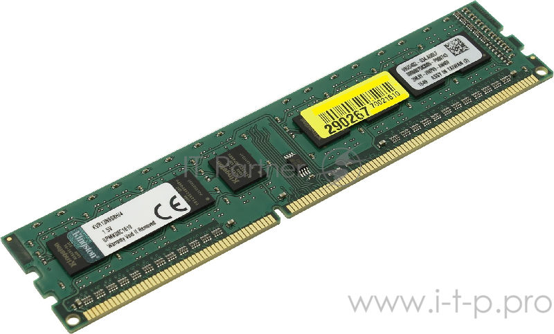 Модуль памяти Kingston DIMM DDR3 4Gb 1333MHz KVR13N9S8/4 RTL PC3-10600 CL9 240-pin 1.5В