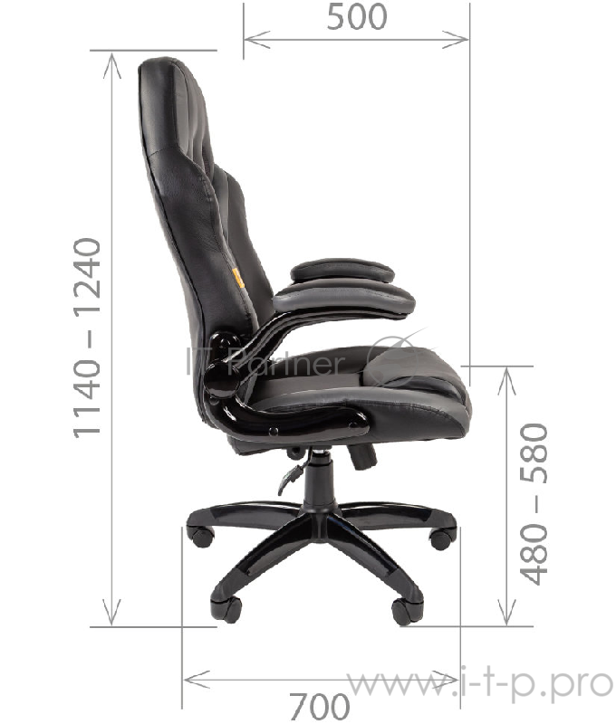 Офисное кресло Chairman game 15 Россия экопремиум черный/серый (7022780)