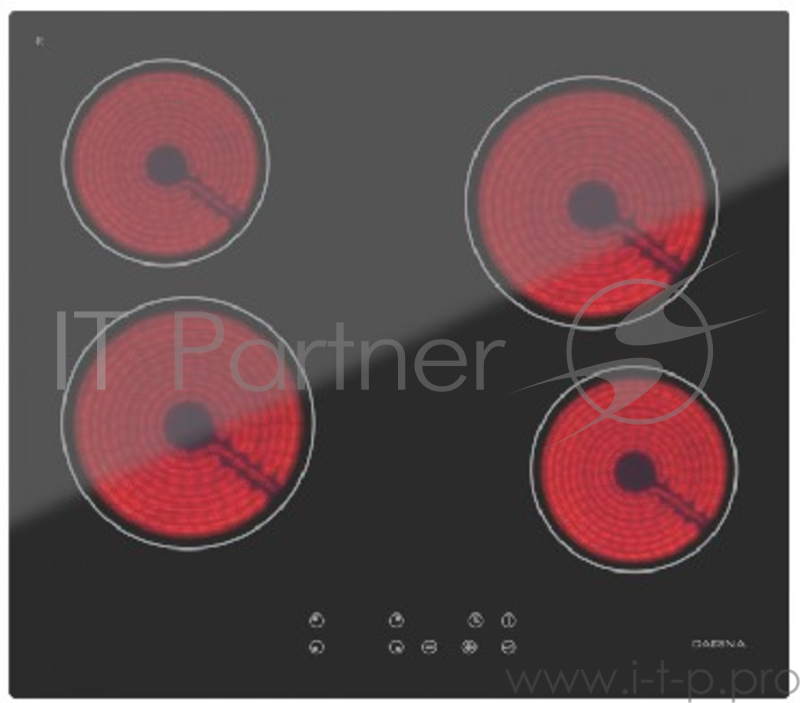 Варочная панель электрическая DARINA 4P E323 B, с классическим расположением конфорок, сенсорное управление, функция блокировки управления, индикатор остаточного тепла, (ШхГхВ), см59 х 52 х 5,2, цвет: черный