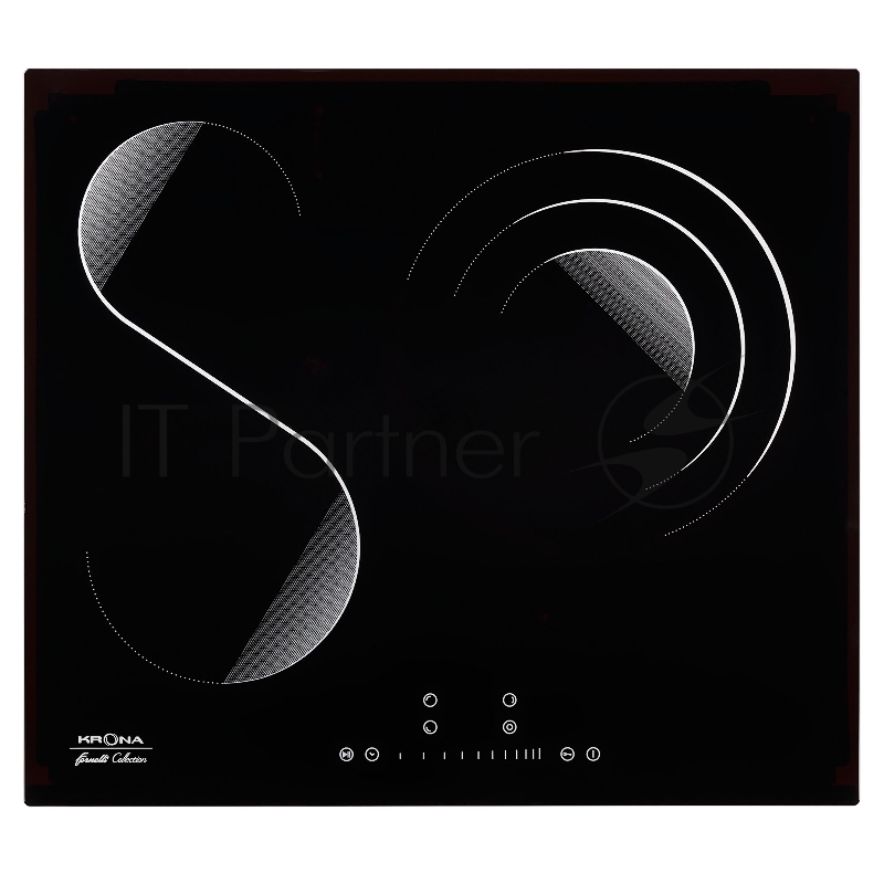 Электрическая варочная поверхность KRONA TERZO 60 BLЦвет:Черный Материалы:Металл/стекло Панель конфорок:стеклокерамика Тип поверхности:независимая электрическая Расположение управления:спереди Управление:сенсорное (слайдерное) Количество конфорок:3 К