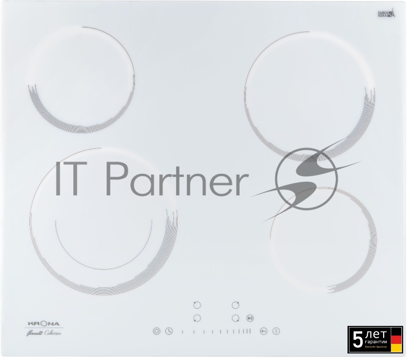 Электрическая варочная поверхность KRONA ORSA 60 WH Цвет:Белый Материалы:Металл/стекло Панель конфорок:стеклокерамика Тип поверхности:независима¤ электрическа¤ Расположение управления:спереди Управление:сенсорное (слайдерное) Количество конфорок:4 Ко