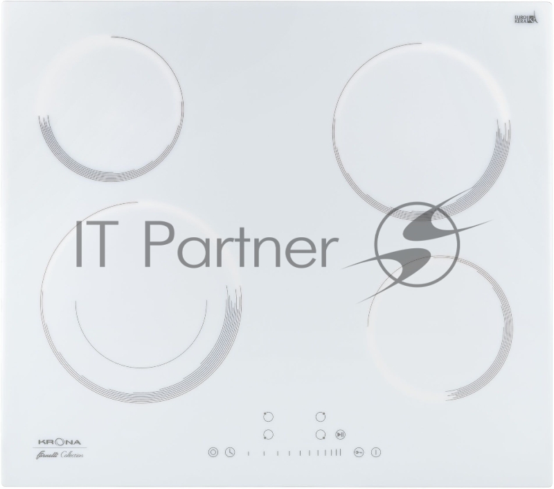 Электрическая варочная поверхность KRONA ORSA 60 WH Цвет:Белый Материалы:Металл/стекло Панель конфорок:стеклокерамика Тип поверхности:независима¤ электрическа¤ Расположение управления:спереди Управление:сенсорное (слайдерное) Количество конфорок:4 Ко