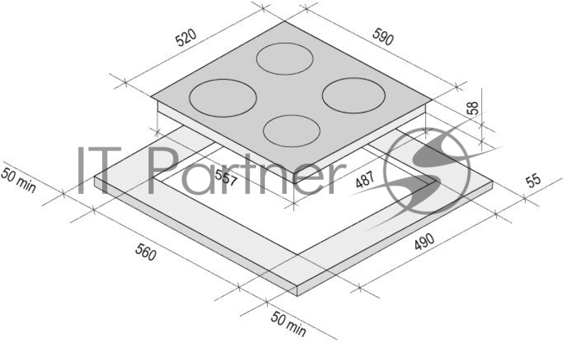 Индукционная варочная поверхность KRONA VENTO 60 BL