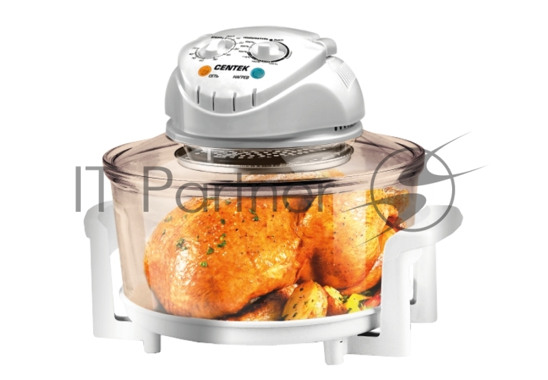 Аэрогриль Centek CT-1456 (белый) <12+5л> 1400Вт, таймер 90 мин, max 250°, 2 решетки