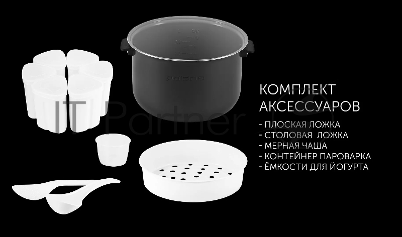 Мультиварка Polaris PMC 0517 AD (черный, 5л, 860Вт, 16 программ, электронное управление)