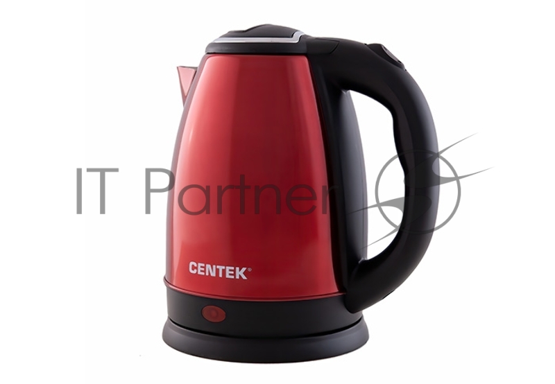 Чайник Centek CT-1068 RED (красный) металл 2л, 2000W, хромированная вставка на крышке