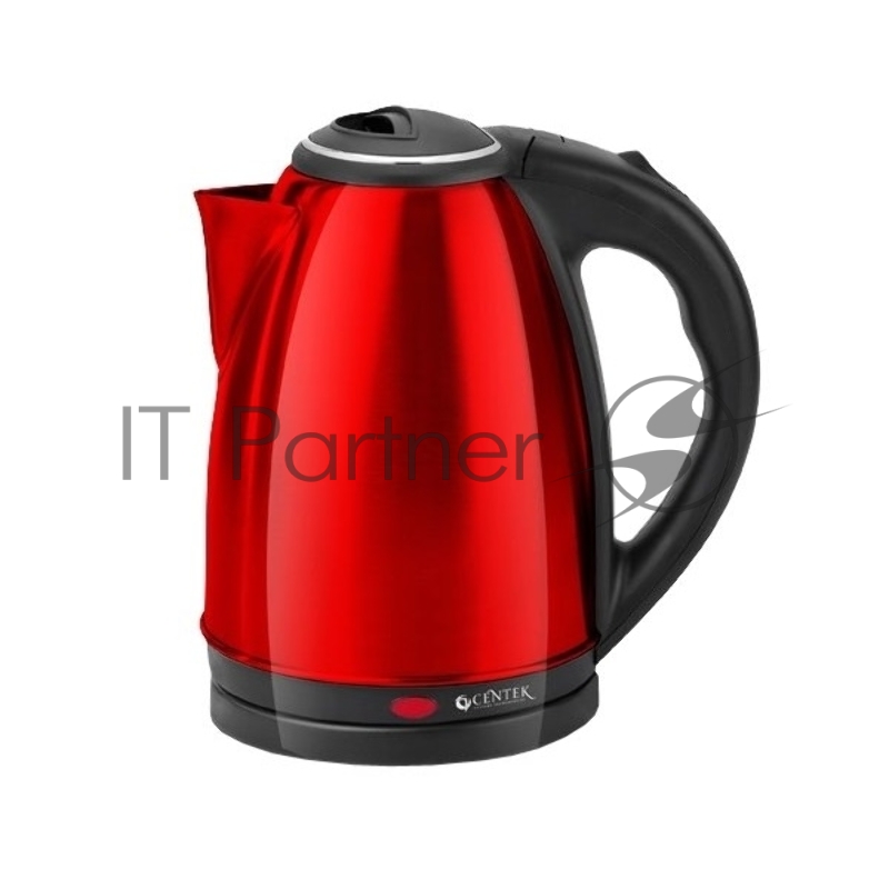 Чайник Centek CT-1068 RED (красный) металл 2л, 2000W, хромированная вставка на крышке