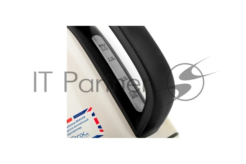 1005BR-YE Чайник электрический BRAYER. 2200Вт, STRIX, сталь окраш, термометр,роз.