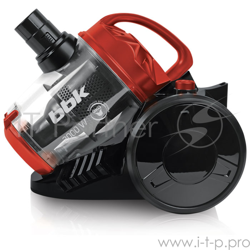Пылесос BBK BV1503 (черный/красный), 2000Вт с контейнером для пыли мощность всасывания 320Вт, объем пылесборника 2.5л